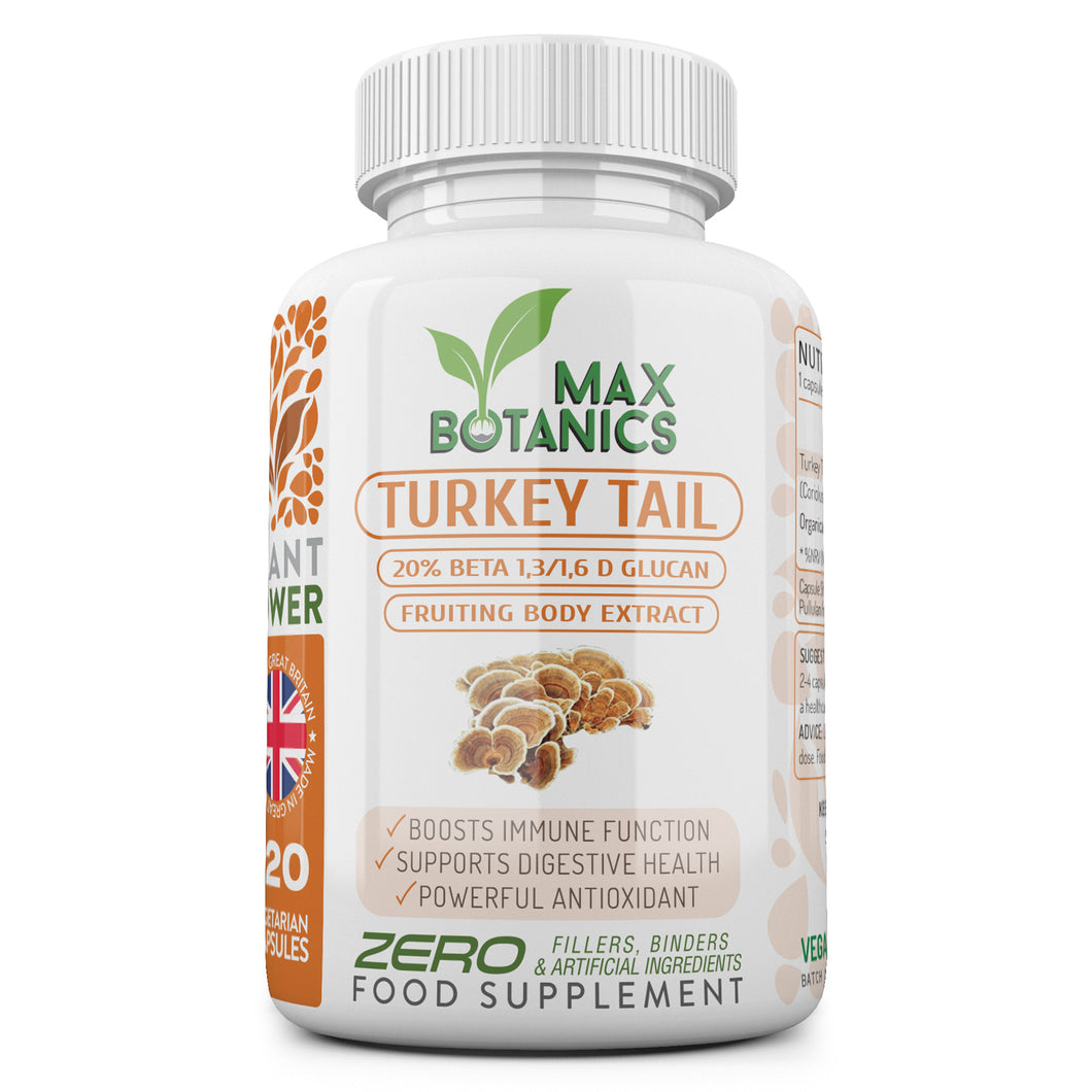 Turkey Tail Mushroom | High Strength Extract | 20% Beta Glucan | 100% Fruiting Bodies