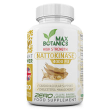 Load image into Gallery viewer, High Strength Nattokinase 4000 FU - 120 Capsules - Natural Fermented Soybean Extract - Enzyme from Japanese Natto - UK Made - GMP - Zero Additives

