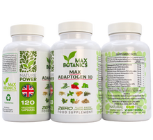Load image into Gallery viewer, Max Adaptogen 10 | Ashwagandha, Bacopa, Holy Basil, Rhodiola Rosea, Schisandra, Cordyceps, Gotu Kola, Siberian &amp; Panax Ginseng, Astragalus
