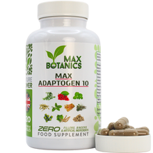 Load image into Gallery viewer, Max Adaptogen 10 | Ashwagandha, Bacopa, Holy Basil, Rhodiola Rosea, Schisandra, Cordyceps, Gotu Kola, Siberian &amp; Panax Ginseng, Astragalus
